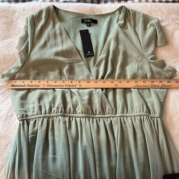 New! Lulus Lost in the Moment Sage Brush Maxi Dress Size XL NWT - Picture 9 of 14